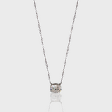 - The Effortless Moissanite Oval Necklace -