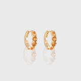 - The Petite Citrine Hoops -