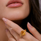 - The Golden Hour Citrine Ring -