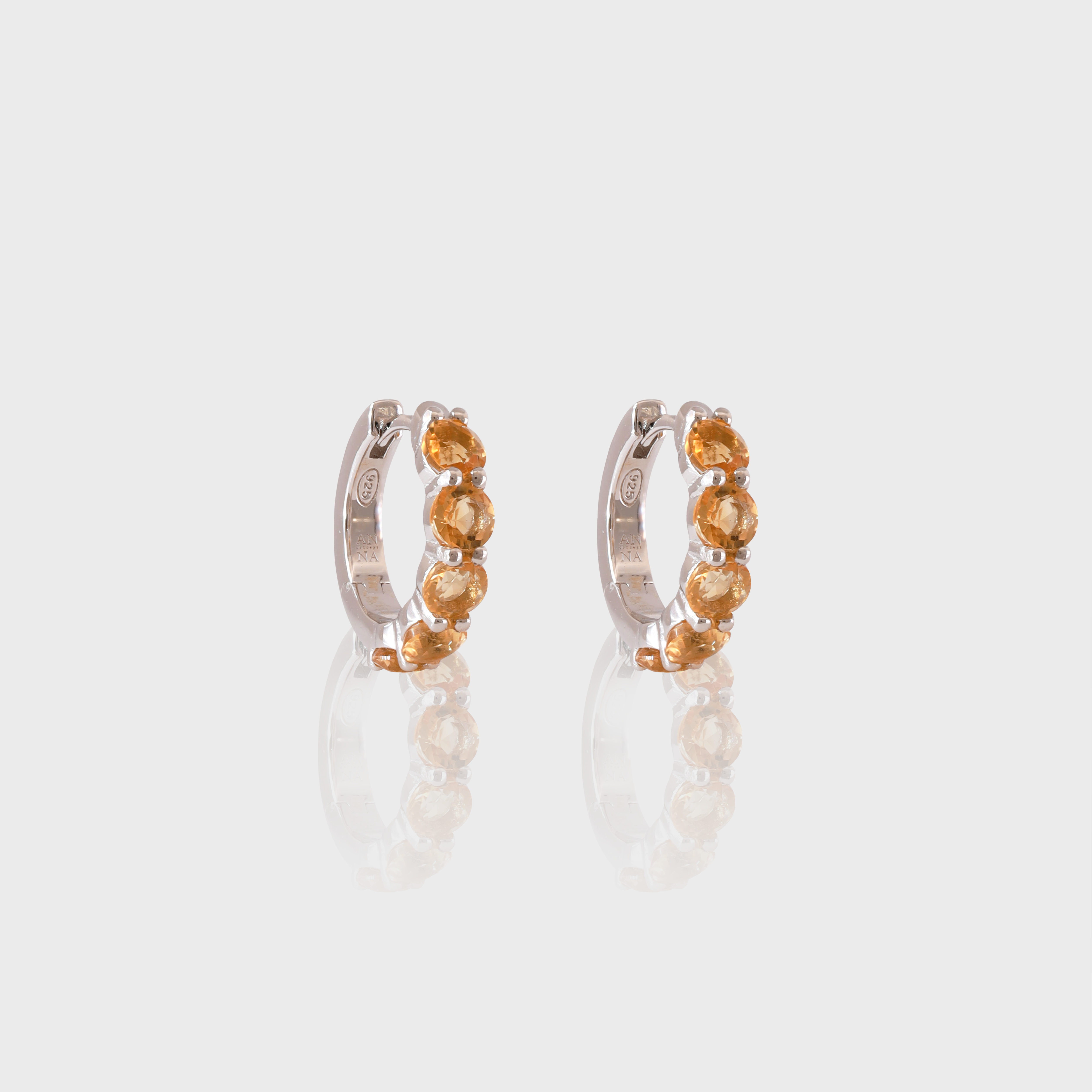 - The Petite Citrine Hoops -