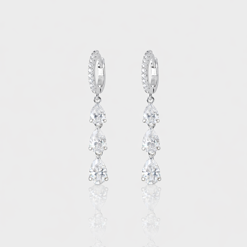 - The Charm Moissanite Hoops -