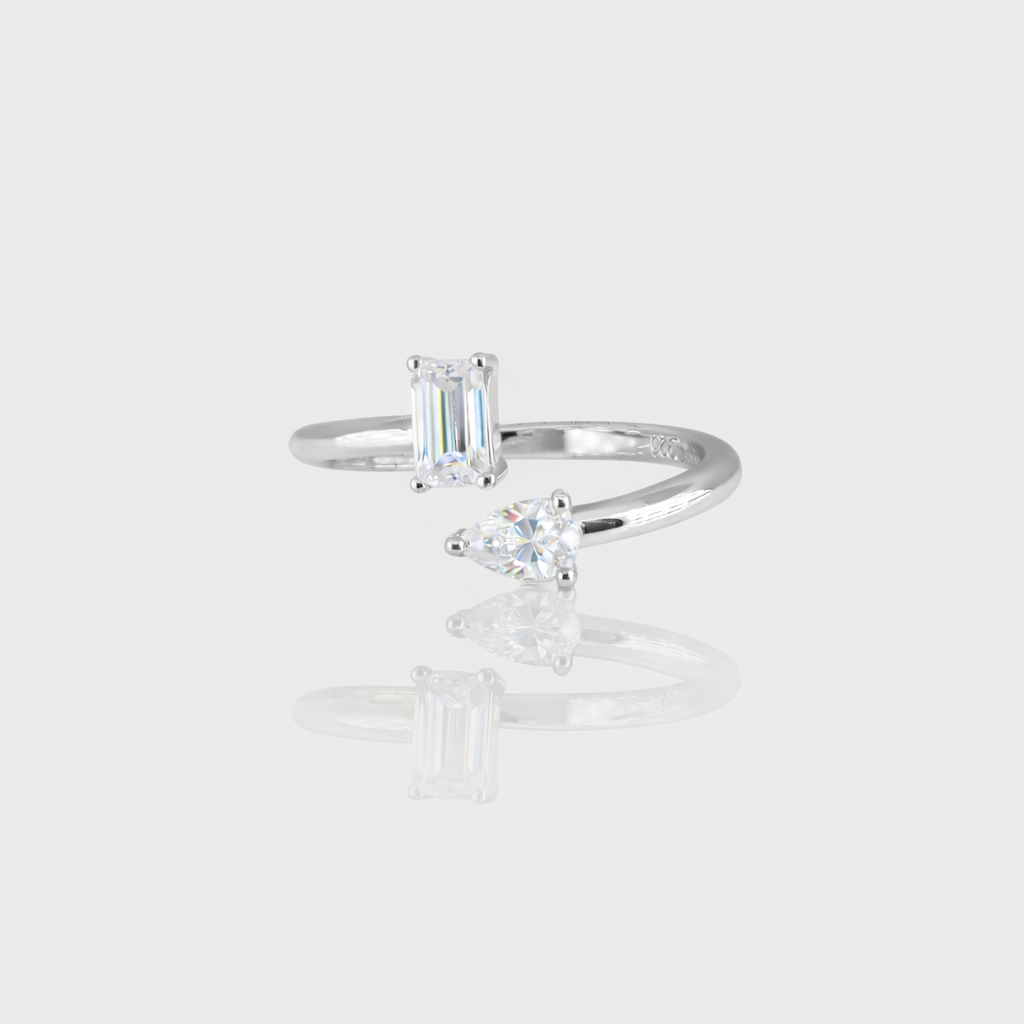 - The Duo Moissanite Ring -