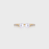 - The Slim Pearl Moissanite Ring -