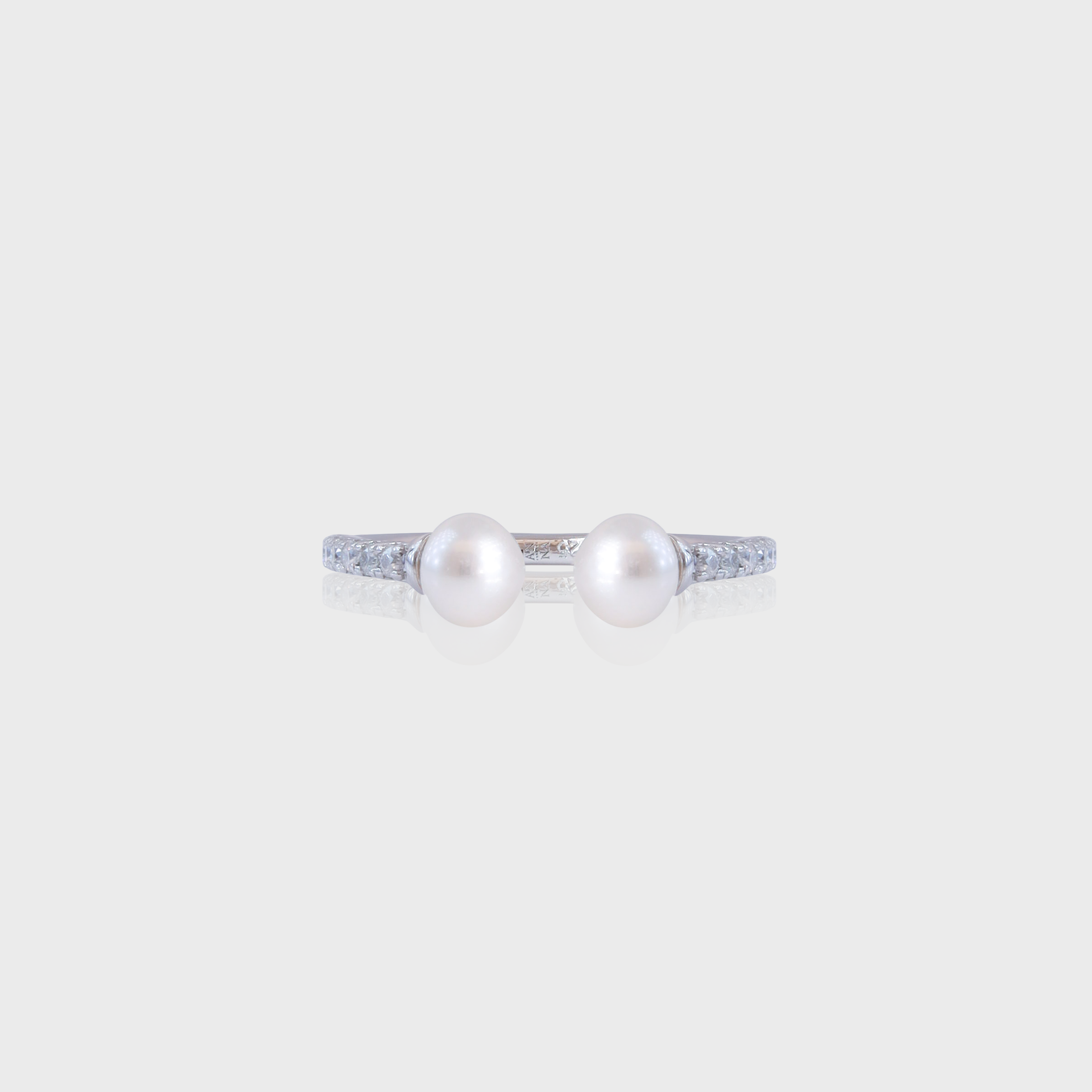 - The Slim Pearl Moissanite Ring -