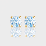 - The Basic 5mm Blue Topaz Earrings -