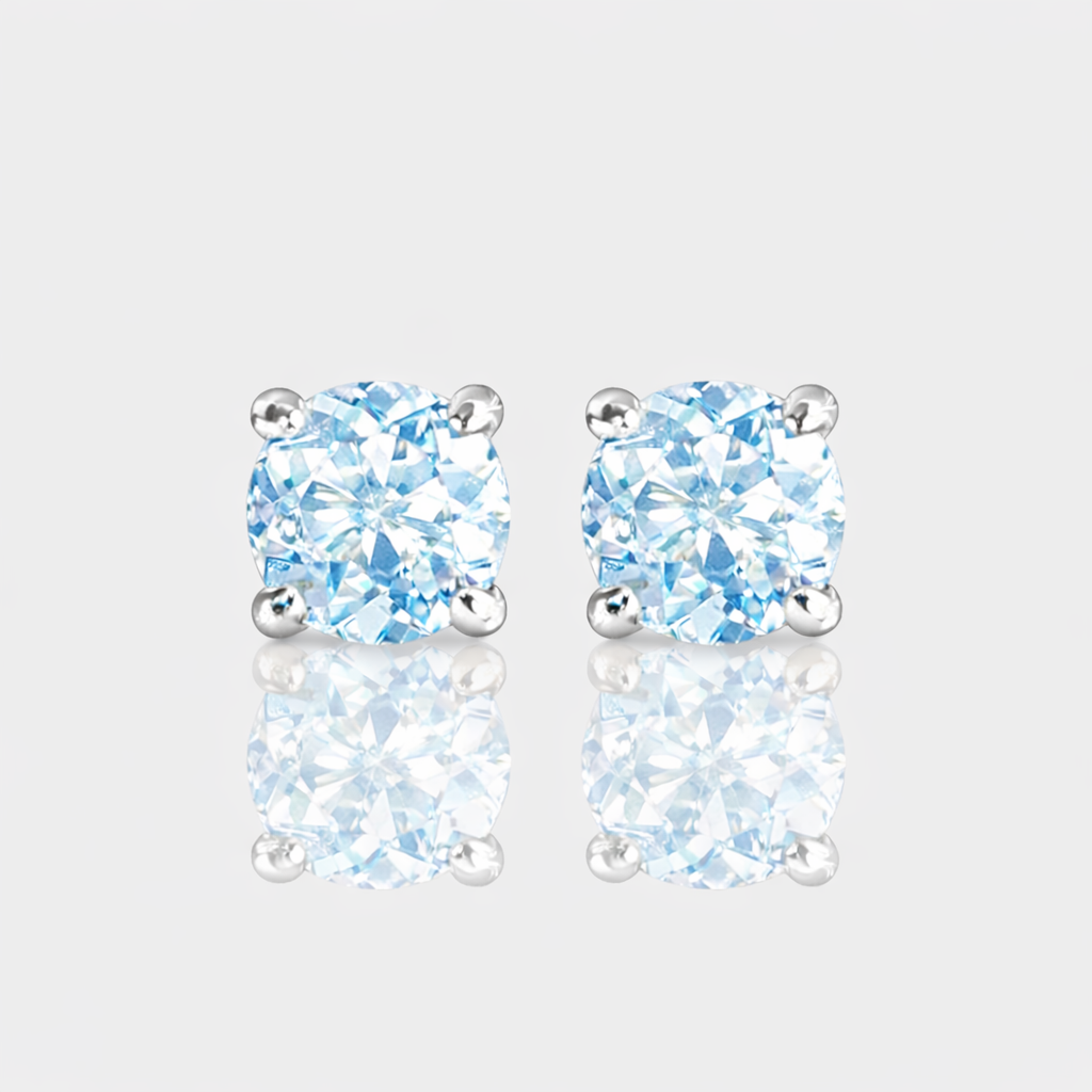 - The Basic 5mm Blue Topaz Earrings -