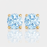 - The Classic 9mm Blue Topaz Earrings -
