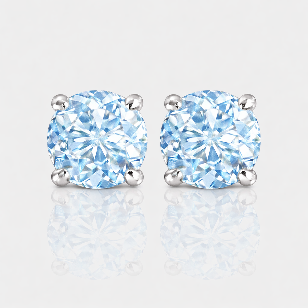 - The Classic 9mm Blue Topaz Earrings -
