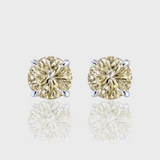 - The Classic 9mm Champagne Moissanite Earrings -