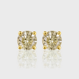 - The Basic 5mm Champagne Moissanite Earrings -