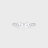 - The Slim Pearl Moissanite Ring -