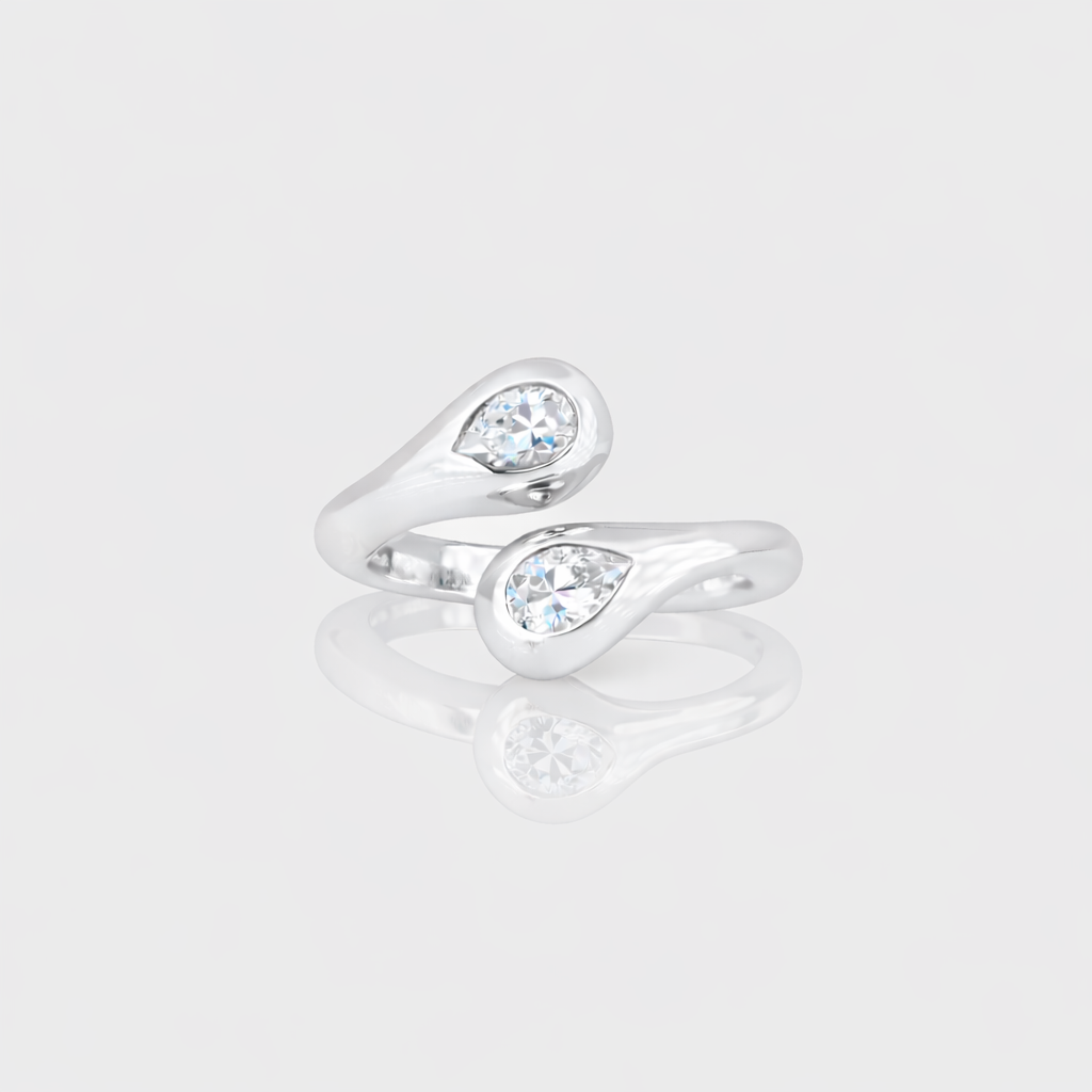 - The Twist Moissanite Pinky Ring -