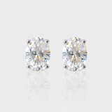 - The Effortless Moissanite Oval Earrings -